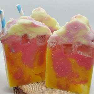 Raspberry Lemonade Soap Bar, Lemon Drink Cold Process Soap Bar, zelfgemaakte zeep