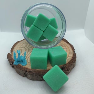 Sugar Scrub Cubes, Fruity Dragon&#39;s Green Apple Sugar Scrub Cubes, Gentle Exfoliating, Shea Butter, Cocoa Butter