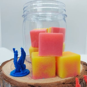 Sugar Scrub Cubes, Nature Dragon&#39;s  Raspberry Lemonade Sugar Scrub Cubes, Gentle Exfoliating, Shea Butter, Cocoa Butter