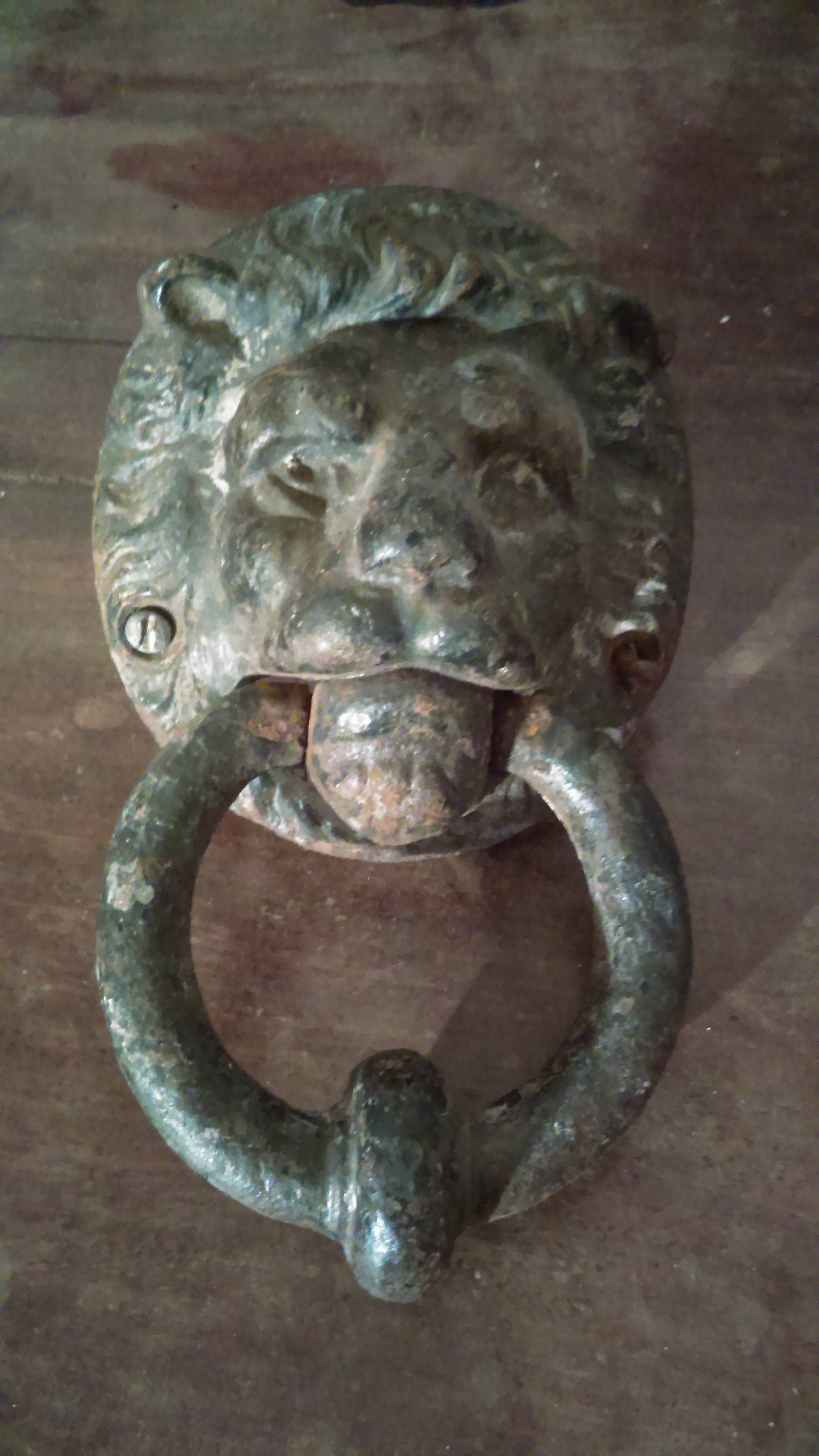 Antique French Cast Iron Lion Head Door Knocker Or Pull Handle 1