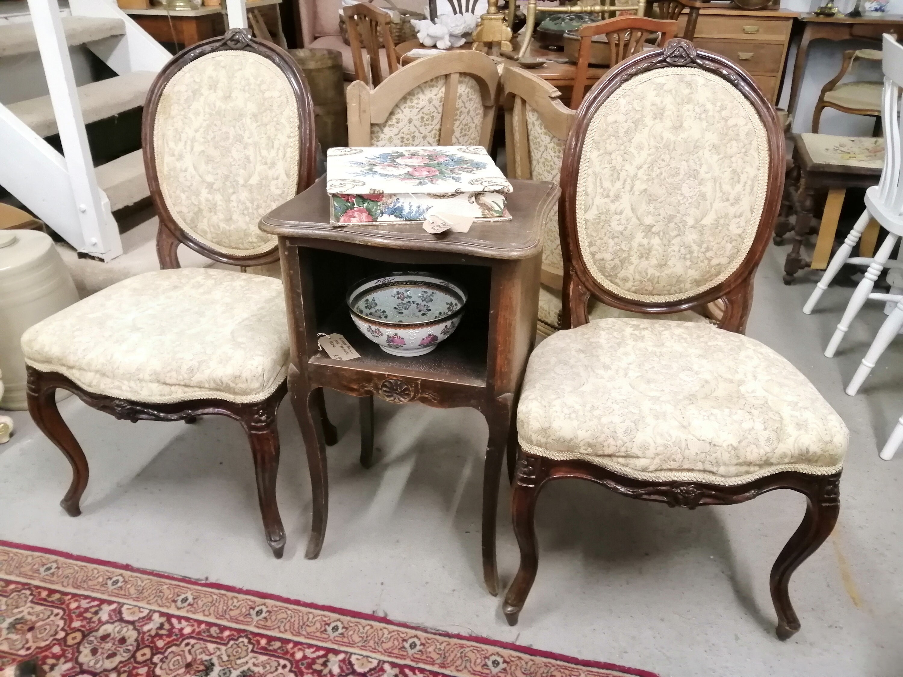 Pair Of Pretty French Louis Xv Style Antique Side Chairs