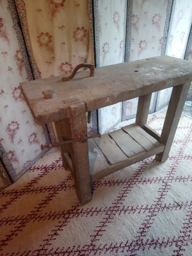 Industrial Chic Antique French Oak Workshop Bench Ideal Etsy