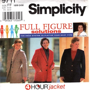 Simplicity 9711: Mönster för damjacka (storlek 18-24)