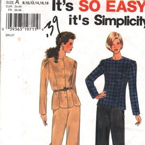 May include: Simplicity sewing pattern 7395, size A, featuring illustrations of women's fashion designs. The pattern includes instructions in English, French, and Spanish. The cover displays the text "It's SO EASY, it's Simplicity."