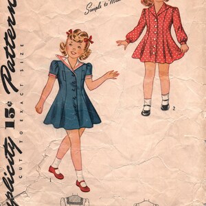 Patrón de costura Simplicity 4190: Vestido y braguita marinera, talla 2