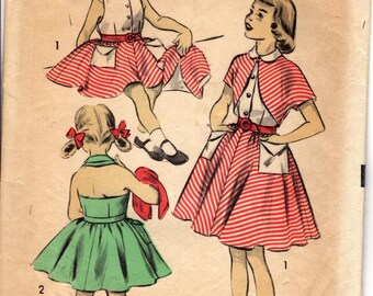 1950s Advance Dress & Bolero Jacket Sewing Pattern - Size 16 - Etsy