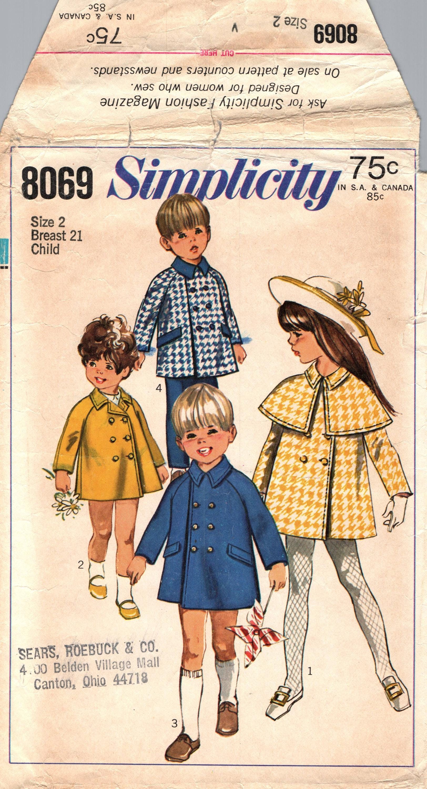 8069 Simplicity Sewing Pattern Stuffed Penguins, Turtle and