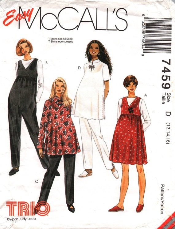 Mccalls 7459: Maternity Jumper, Jumpsuit, Top Pants Sewing