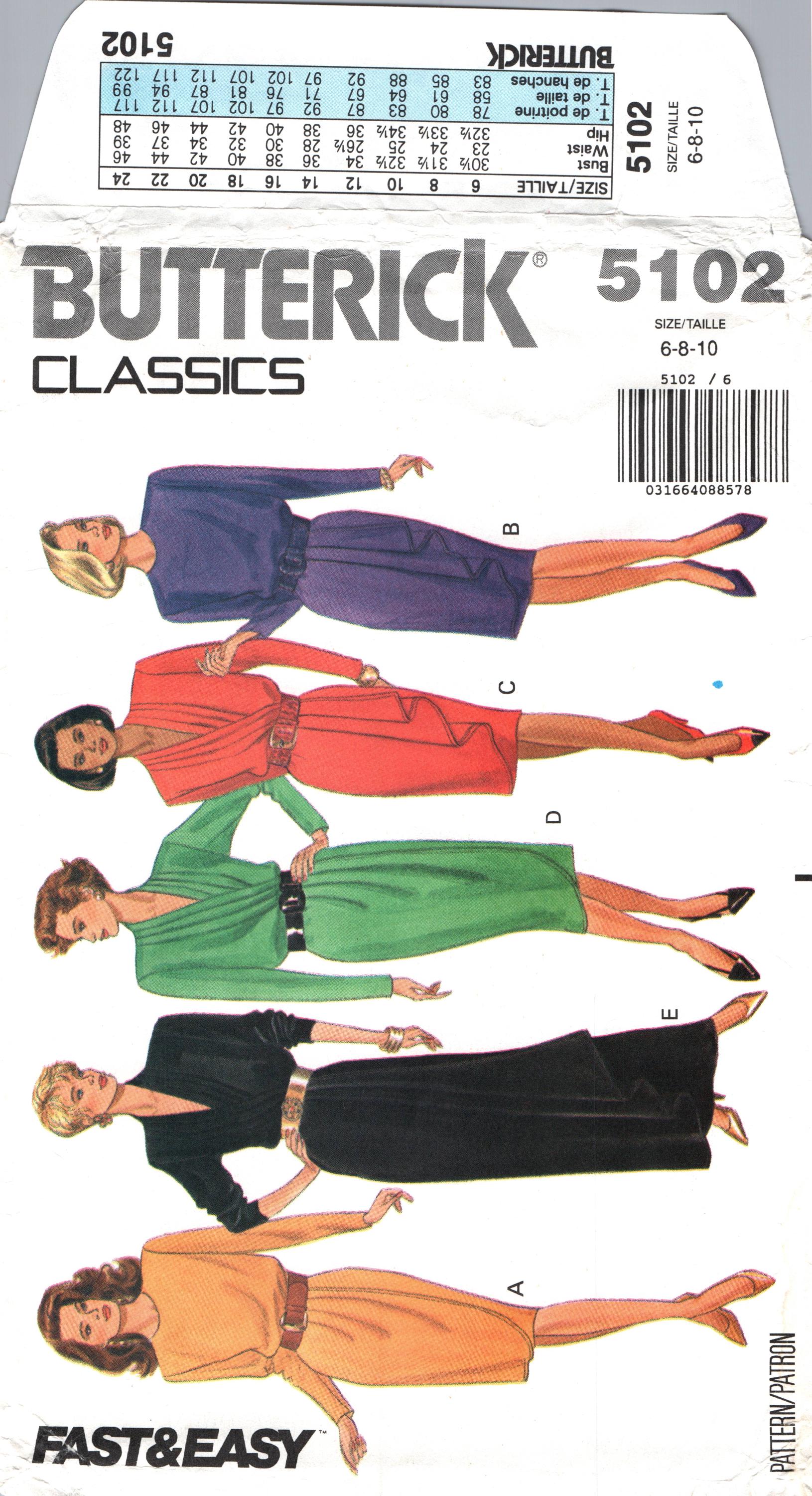 Butterick Modelli vestito da donna, bianco, E5 (14 16 18 20 22
