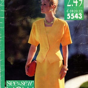 Butterick 5543 Vintage Sewing Pattern: Misses Jacket & Dress, Size 12-16