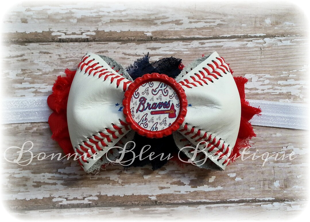 ATLANTA BRAVES Leather Baseball Headband/hair Clip Etsy