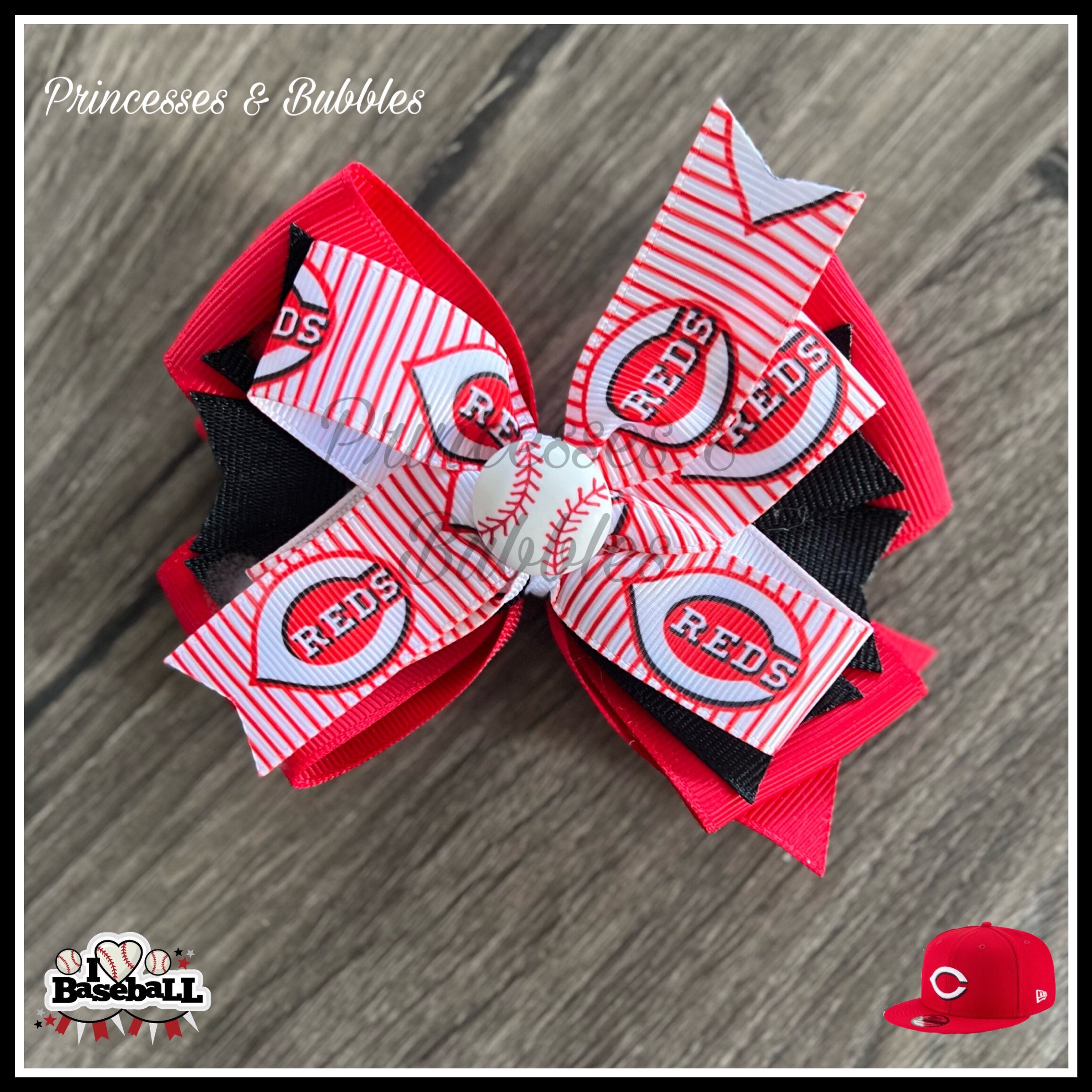 Cincinnati Reds Baseball 7/8 Grosgrain Ribbon - Ribbon Plus