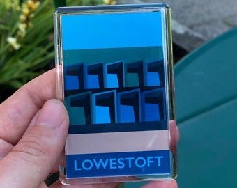 LOWESTOFT Strandhütten Kühlschrankmagnet
