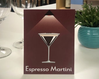 ESPRESSO MARTINI Grußkarte - Cocktail-Karte - Art Deco