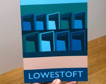 LOWESTOFT Strand Huts Grußkarte