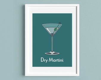 Dry Martini Cocktail A4/A5-Druck