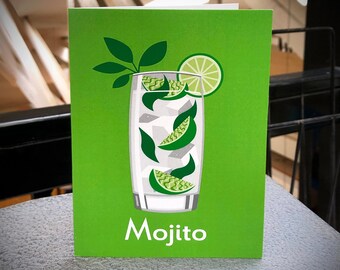 MOJITO Grußkarte - Cocktailkarte - Art Deco