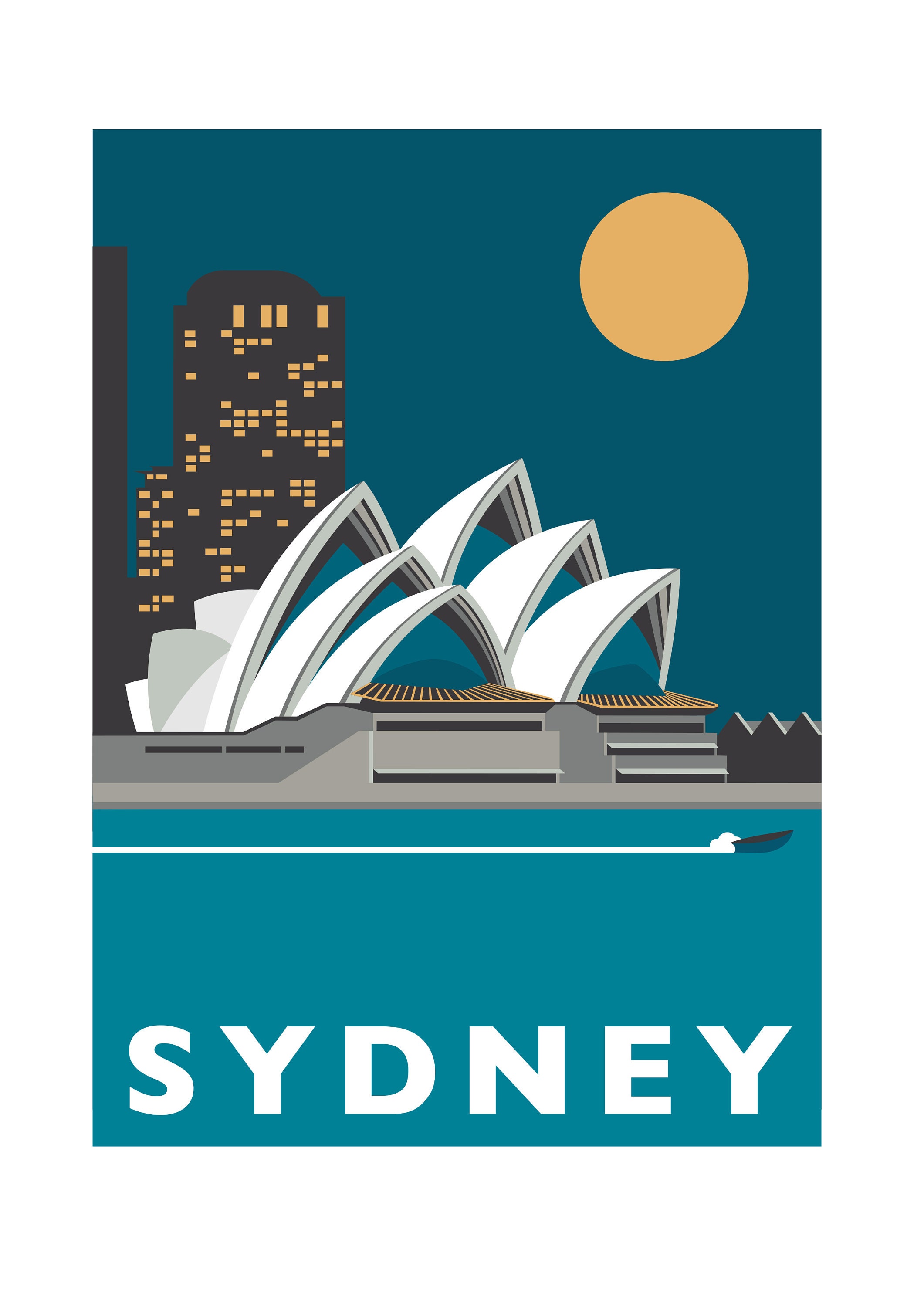 Sydney Harbour Opera House Australian Australia Travel Advertisement Art Poster 
