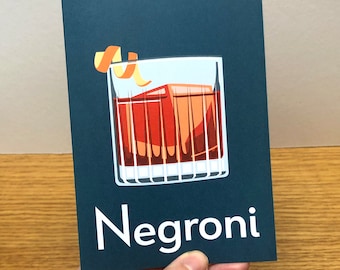 NEGRONI Grußkarten - Cocktail Karte - Art Deco