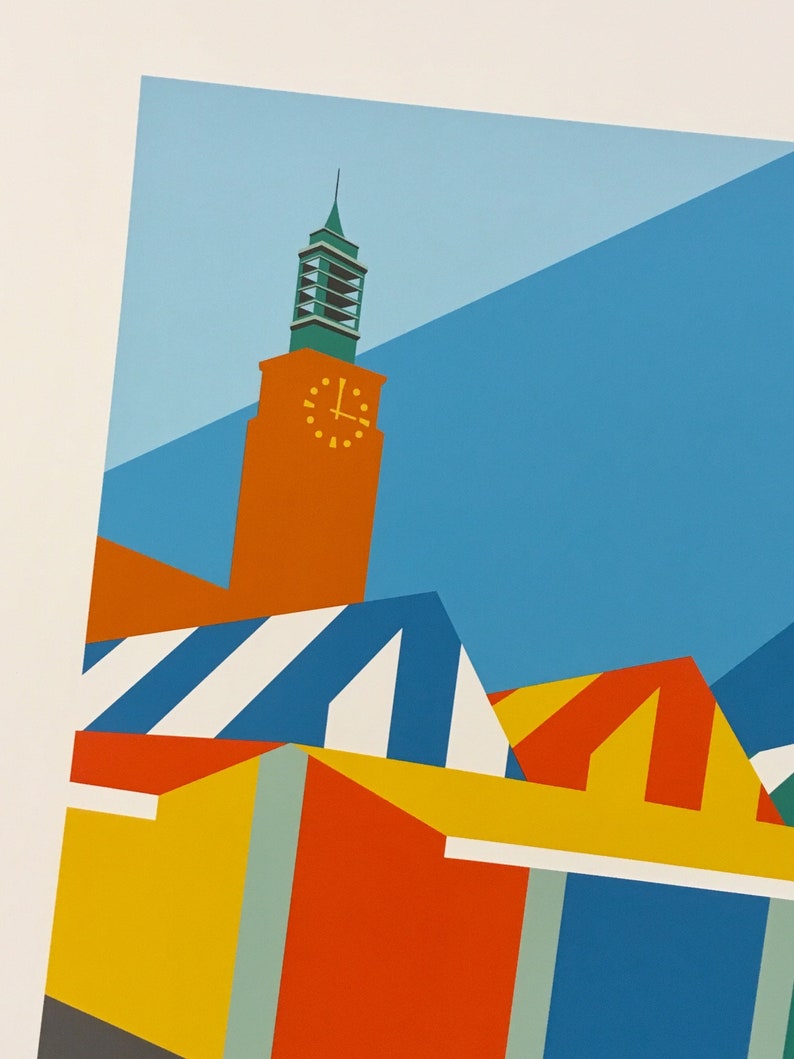 NORWICH Travel Poster NORWICH MARKET Art Deco Print Illustration by