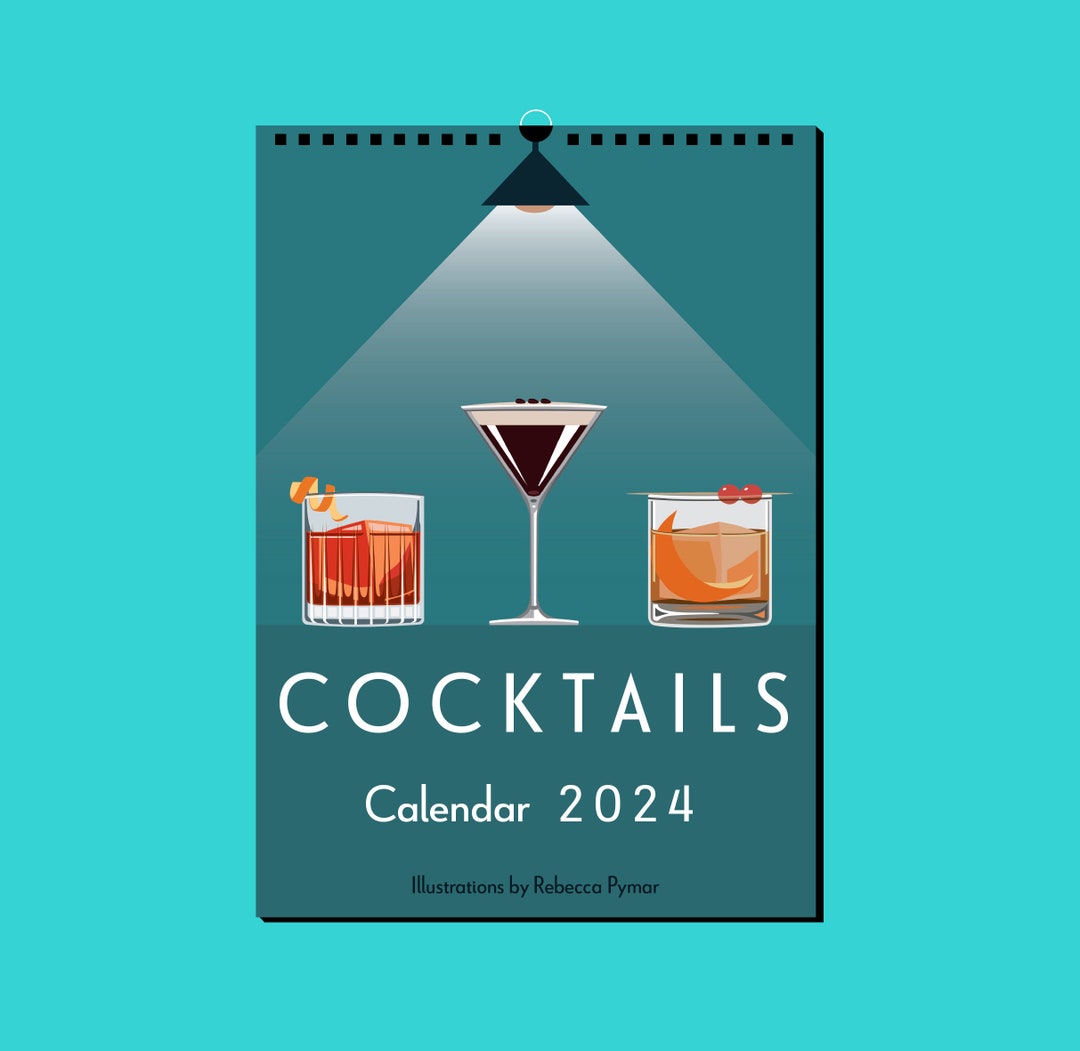 2024 CALENDAR COCKTAILS Limited Edition by Artist Rebecca Pymar Etsy UK