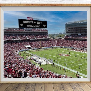 Personalized Wedding Gift, San Francisco 49ers, Levi Stadium Sign Anniversary Gift Football Decor Wall Art pp561