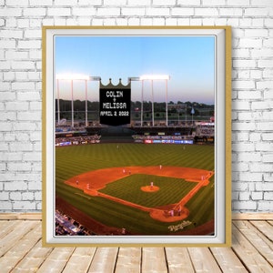 Personalized Wedding Gift, Kansas City Royals, Stadium Sign Anniversary Gift Baseball Decor Wall Art p270