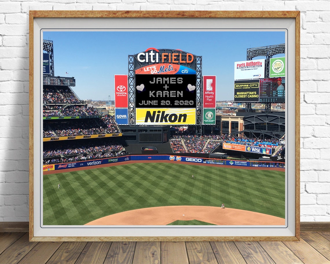 Personalized Wedding Gift New York Mets Scoreboard Sign Etsy