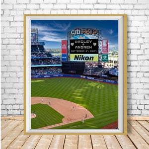 Personalized Wedding Gift, New York Mets, Anniversary Gift, Valentines Gift,  Baseball Decor, Mets Fans, Citi Field, Wall Art p237