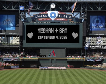 Personalized Wedding Gift, Arizona Diamondbacks Chase Field Phoenix Wedding Sign Anniversary Gift Baseball Decor Wall Art Tuscon pp347