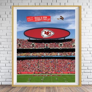 Personalisiertes Hochzeitsgeschenk, Kansas City Chiefs Druck, Geburtstagsgeschenk, Valentinstagsgeschenk, Football Dekor, Chiefs Dekor, Pfeilspitze pp640