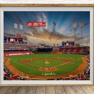 Personalized Wedding Gift, Cincinnati Reds, Cincinnati Wedding, Anniversary Gift, Valentines Gift, Reds Fans, Baseball Decor pp260