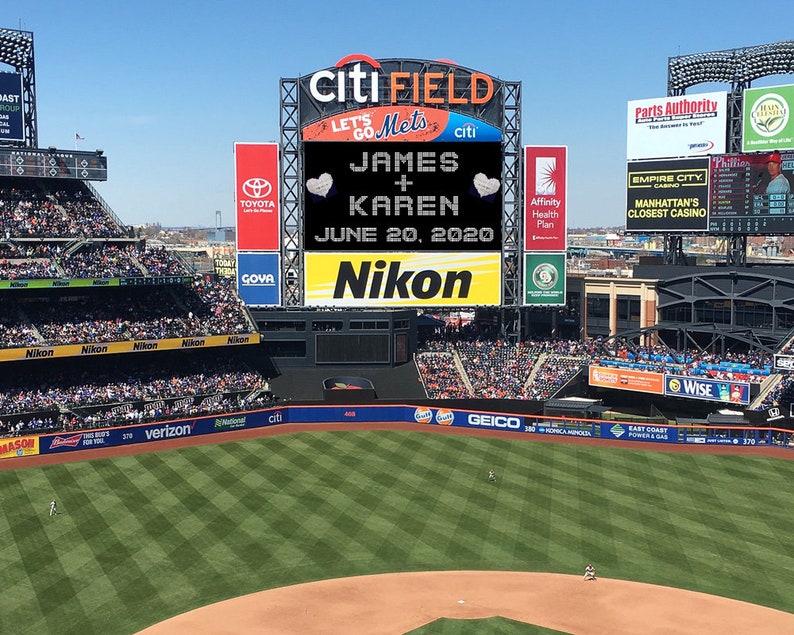 Personalized Wedding Gift New York Mets Scoreboard Sign Etsy