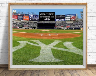 New York Yankees Stadium, Personalized Wedding Gift, Sign Anniversary Gift Baseball Decor Wall Art p256