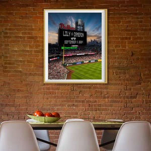 Personalized Wedding Gift, Philadelphia Phillies Poster, Anniversary Gift, Baseball Decor Customized Valentines Day Gift Wall Art pp498