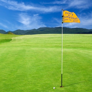 Golf Personalized Wedding Gift Flag Customized Names Photo Anniversary Valentines Invitation Announcement pp80