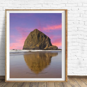Personalized Wedding Gift Names in Sand Cannon Beach Oregon Haystack Rock Anniversary Gift Valentines Day pp203