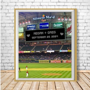 Presente de casamento personalizado, Estádio do Houston Astros, Presente de aniversário, Presente de Dia dos Namorados, Decoração de beisebol, Casamento em Houston, Casamento no Texas p545