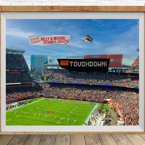 Personalized Wedding Gift, Cleveland Browns, Anniversary Gift, Valentines Gift, Cleveland Wedding, Ohio Football Decor pp513