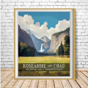 Personalized Wedding Gift, Yosemite National Park, Yosemite Wedding, California Wedding, Anniversary Gift, Valentines Gift Banner pp514
