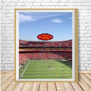 Personalized Wedding Gift, Kansas City Chiefs Print, Anniversary Gift, Valentines Gift, Football Decor, Chiefs Decor, Arrowhead Stadium p554