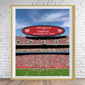 Personalisiertes Hochzeitsgeschenk, Kansas City Chiefs Druck, Geburtstagsgeschenk, Valentinstag Geschenk, Football Decor KC Decor Arrowhead Stadion pp641