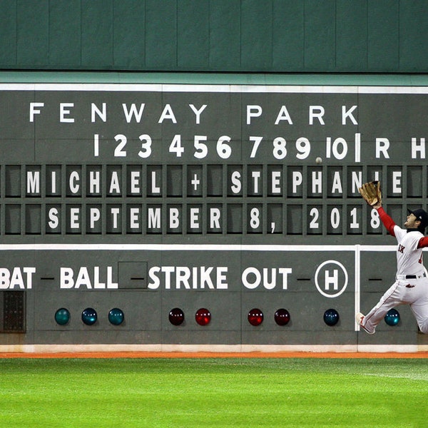 Personalized Wedding Gift, Boston Red Sox Fenway Park Field Sign Anniversary Gift Baseball Decor Wall Art p204