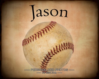 Personalized Baseball Photograph, Personalized Sports Photo Gifts for Boys Room Decor Baseball Wall Art p138