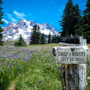 Personalized Anniversary Gift Mount Hood Oregon Portland Carved Heart Photo Personalized Wedding Gift Valentines Day pp30