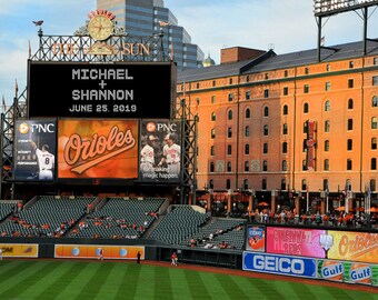 Personalized Wedding Gift, Baltimore Orioles Camden Yards Sign Anniversary Gift Baseball Decor Wall Art pp206