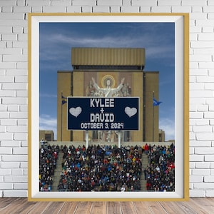 Gepersonaliseerde huwelijkscadeau, Notre Dame University, jubileumcadeau valentijnscadeau voetbal decor vechten Ierse alumni cadeau pp378