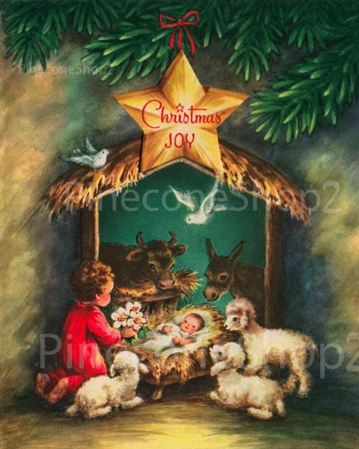 Vintage Nativity 8 X 10 450 Dpi Etsy