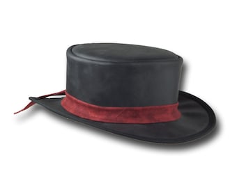 VE Adventures Short Leather Top Hat - Item 3043