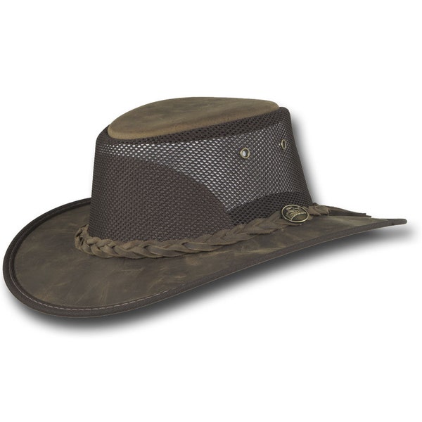 Barmah Hats Foldaway Bronco Cooler Leather Hat - Item 1062